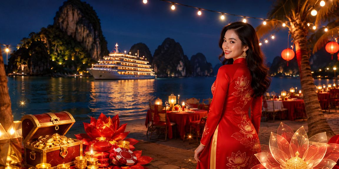 Phụ nữ áo dài ngắm vịnh Hạ Long, trải nghiệm giải trí casino trực tuyến trên thiết bị di động